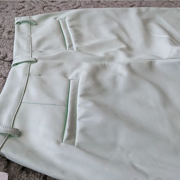 KENDALL AND KYLE mint faux leather hi rise pants size Medium @U New - Picture 6 of 10